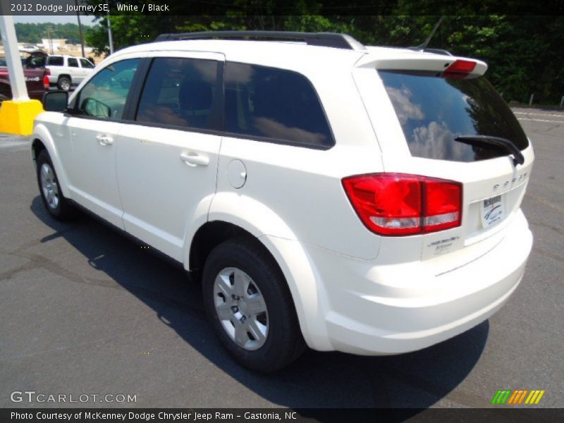 White / Black 2012 Dodge Journey SE