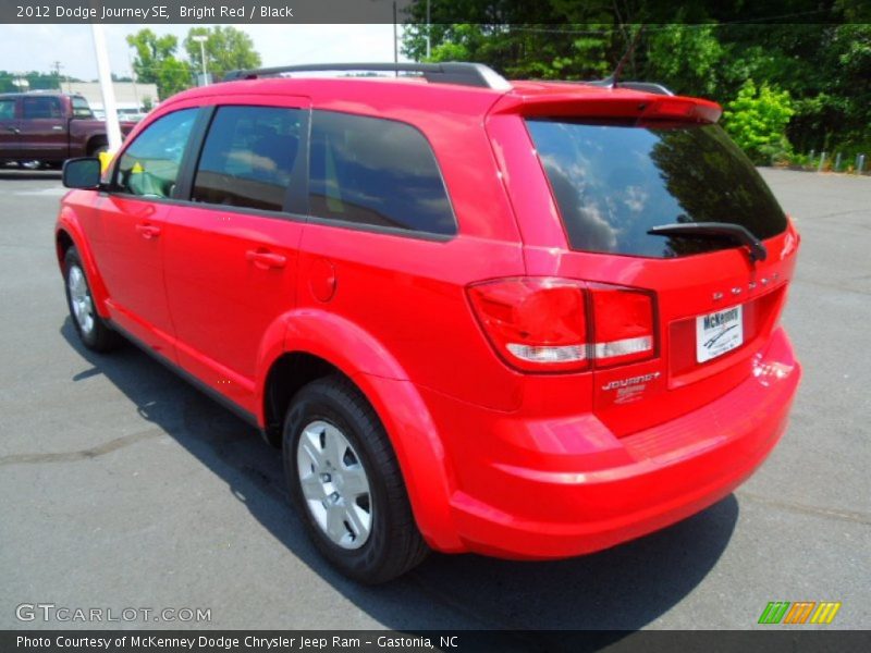 Bright Red / Black 2012 Dodge Journey SE