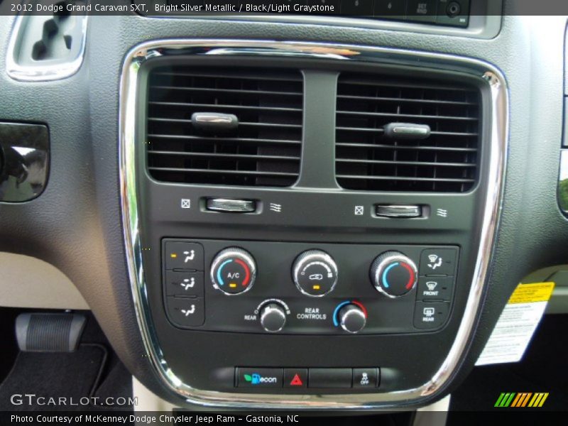 Controls of 2012 Grand Caravan SXT