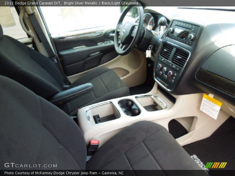  2012 Grand Caravan SXT Black/Light Graystone Interior