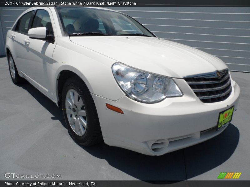 Stone White / Dark Khaki/Light Graystone 2007 Chrysler Sebring Sedan