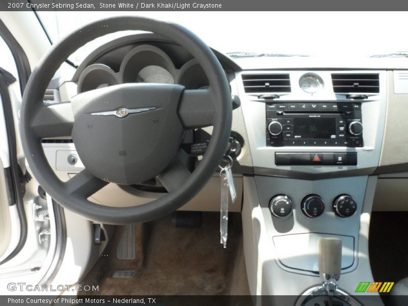 Stone White / Dark Khaki/Light Graystone 2007 Chrysler Sebring Sedan