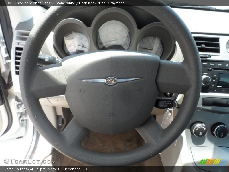 Stone White / Dark Khaki/Light Graystone 2007 Chrysler Sebring Sedan