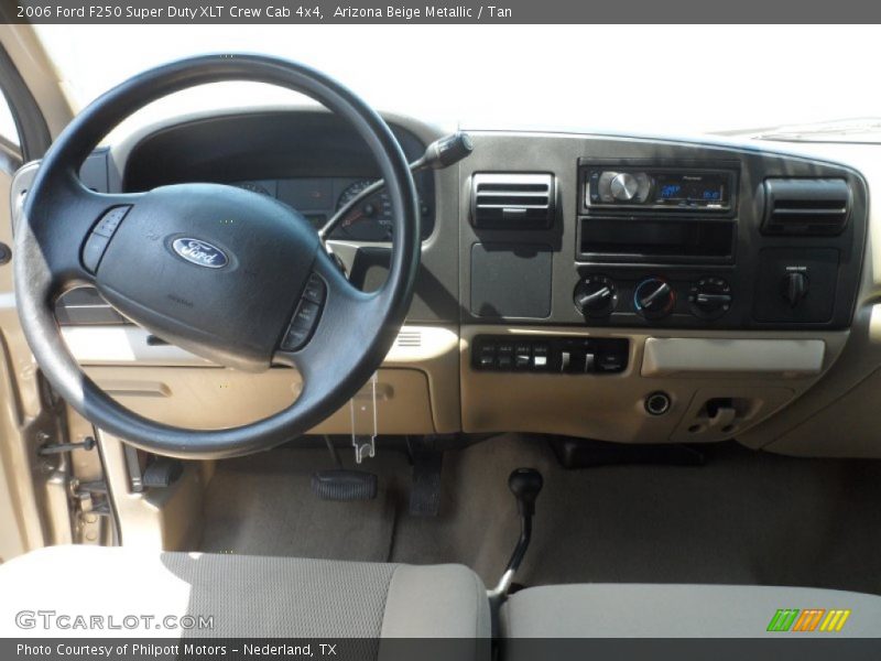 Arizona Beige Metallic / Tan 2006 Ford F250 Super Duty XLT Crew Cab 4x4