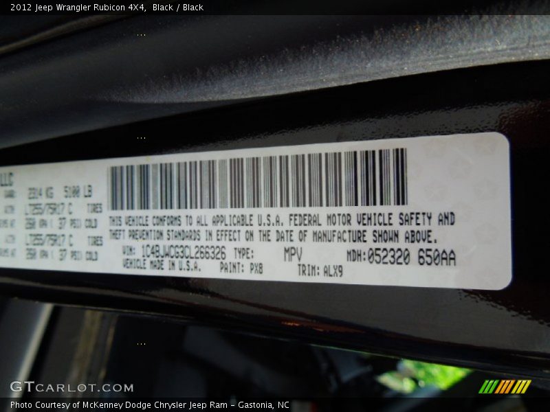 Black / Black 2012 Jeep Wrangler Rubicon 4X4