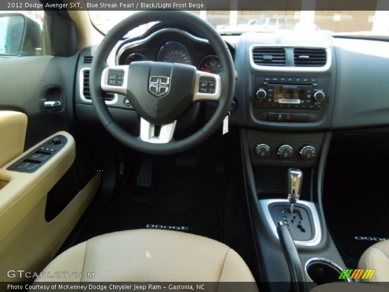 Blue Streak Pearl / Black/Light Frost Beige 2012 Dodge Avenger SXT