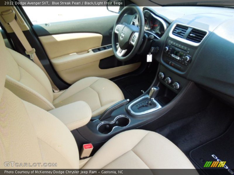 Blue Streak Pearl / Black/Light Frost Beige 2012 Dodge Avenger SXT