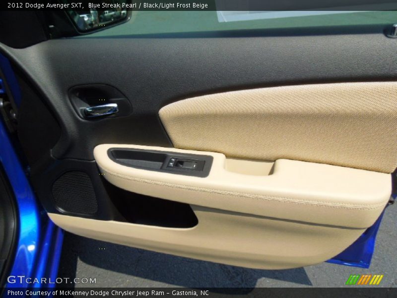 Blue Streak Pearl / Black/Light Frost Beige 2012 Dodge Avenger SXT