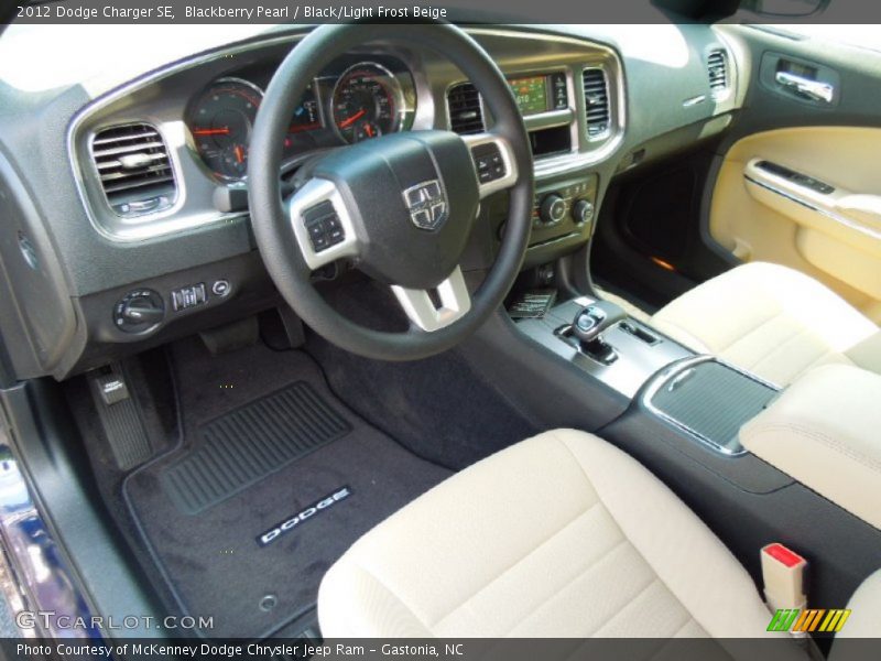 Black/Light Frost Beige Interior - 2012 Charger SE 