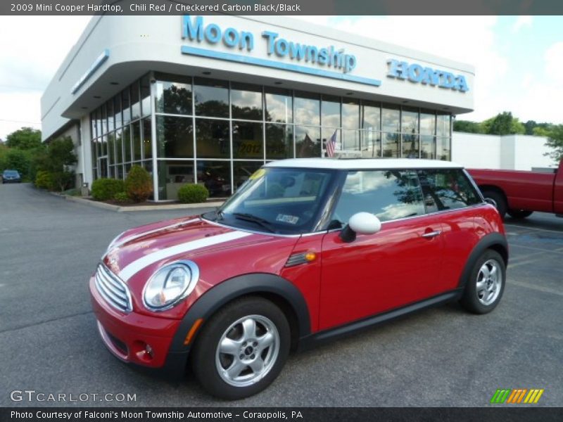 Chili Red / Checkered Carbon Black/Black 2009 Mini Cooper Hardtop