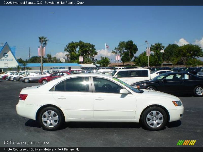 Powder White Pearl / Gray 2008 Hyundai Sonata GLS