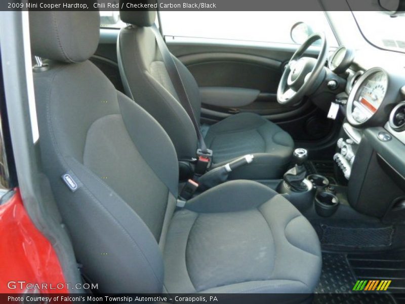 Chili Red / Checkered Carbon Black/Black 2009 Mini Cooper Hardtop