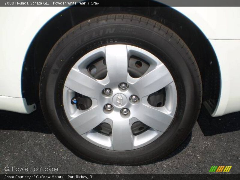 Powder White Pearl / Gray 2008 Hyundai Sonata GLS