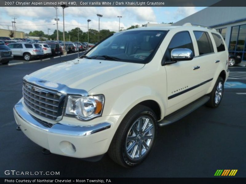 Cool Vanilla White / Dark Khaki/Light Graystone 2007 Chrysler Aspen Limited HEMI 4WD