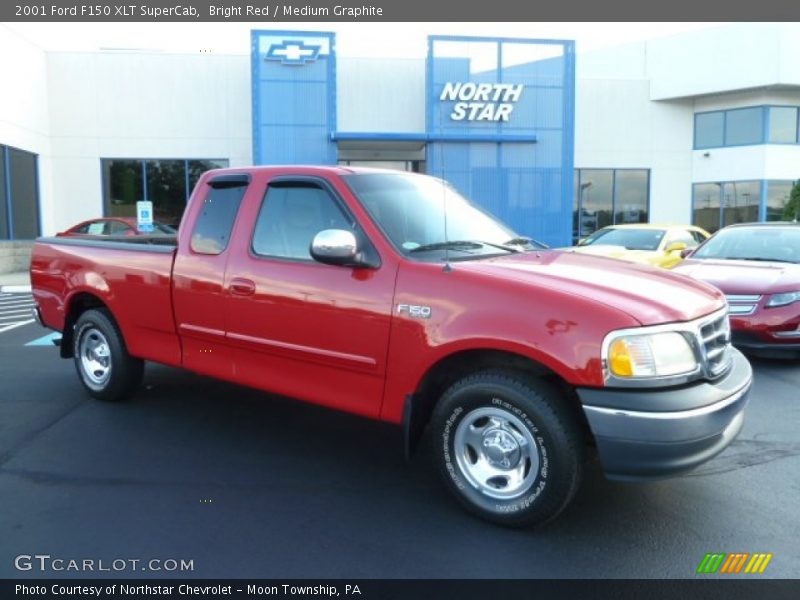 Bright Red / Medium Graphite 2001 Ford F150 XLT SuperCab