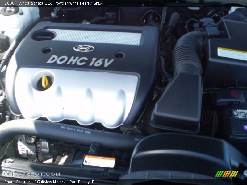 Powder White Pearl / Gray 2008 Hyundai Sonata GLS