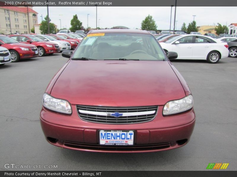 Redfire Metallic / Neutral Beige 2003 Chevrolet Malibu Sedan