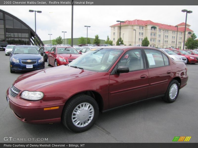 Redfire Metallic / Neutral Beige 2003 Chevrolet Malibu Sedan
