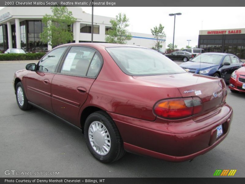 Redfire Metallic / Neutral Beige 2003 Chevrolet Malibu Sedan