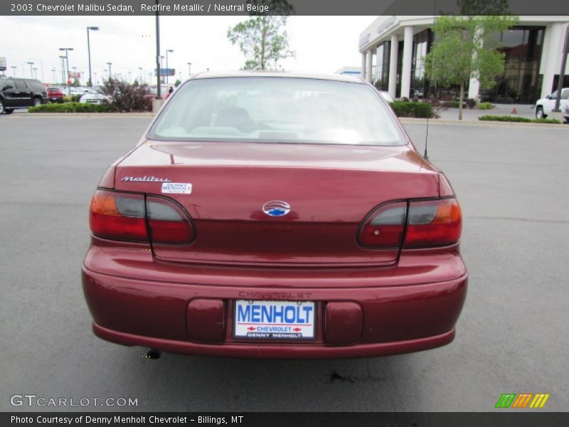 Redfire Metallic / Neutral Beige 2003 Chevrolet Malibu Sedan