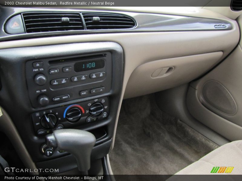 Redfire Metallic / Neutral Beige 2003 Chevrolet Malibu Sedan