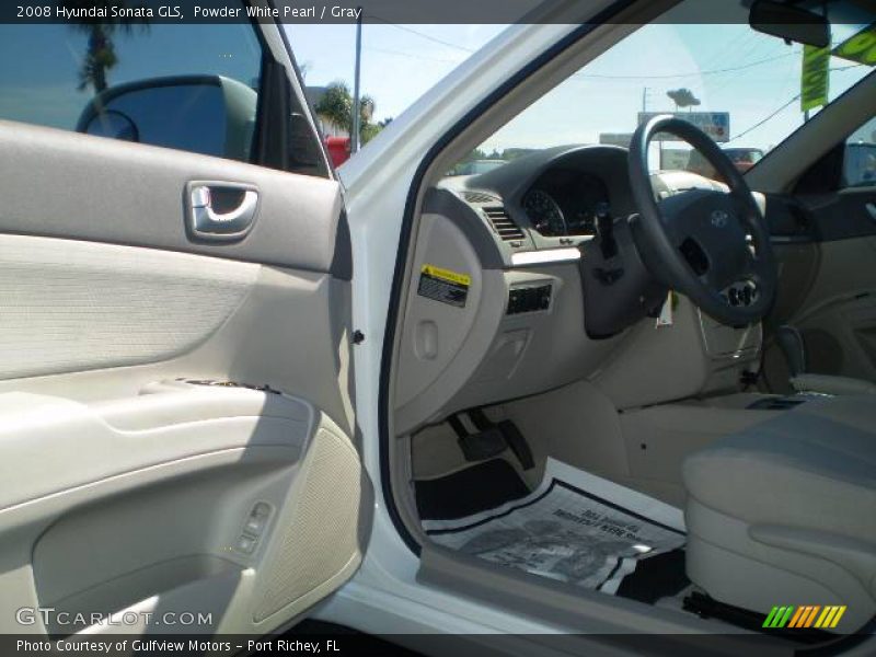 Powder White Pearl / Gray 2008 Hyundai Sonata GLS