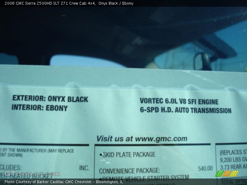 Onyx Black / Ebony 2008 GMC Sierra 2500HD SLT Z71 Crew Cab 4x4