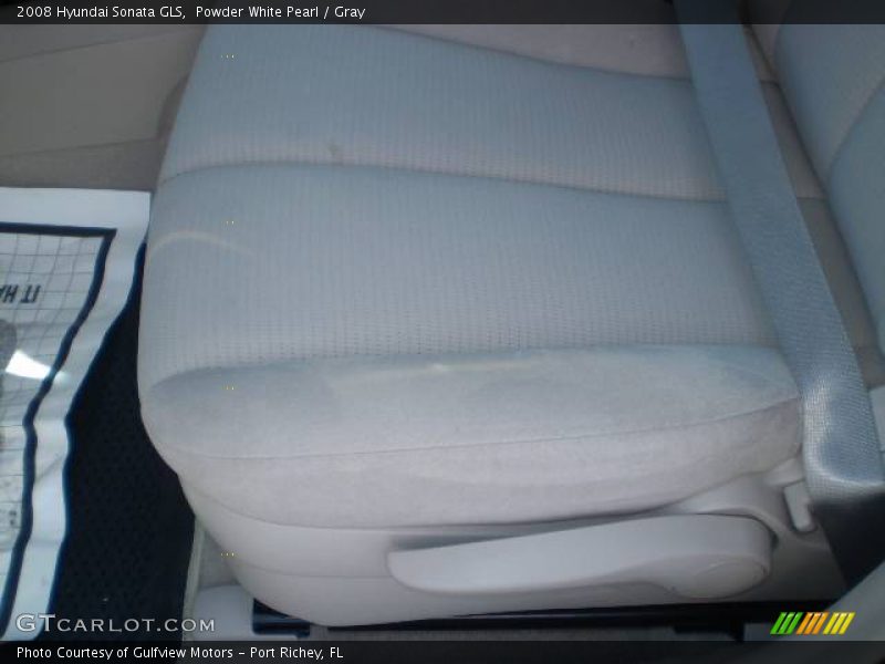 Powder White Pearl / Gray 2008 Hyundai Sonata GLS