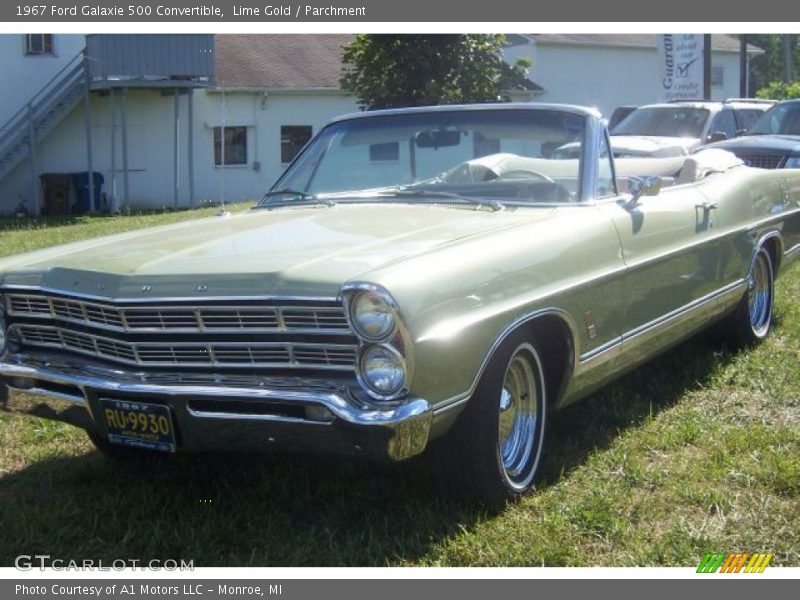 Lime Gold / Parchment 1967 Ford Galaxie 500 Convertible