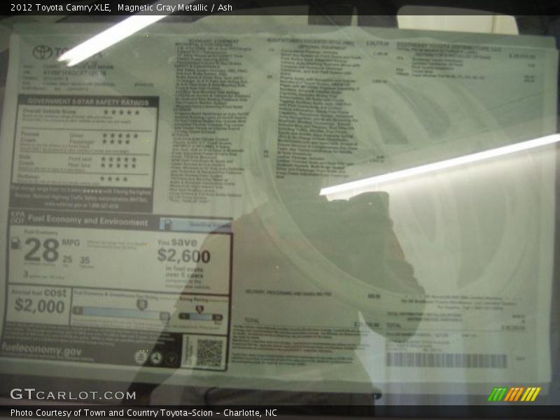 Magnetic Gray Metallic / Ash 2012 Toyota Camry XLE