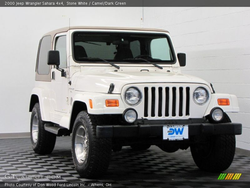 Stone White / Camel/Dark Green 2000 Jeep Wrangler Sahara 4x4