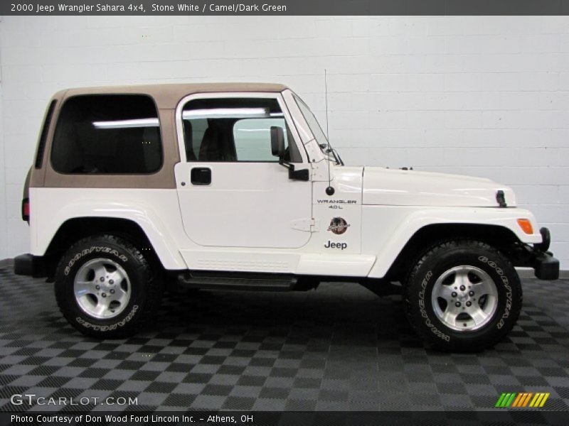 Stone White / Camel/Dark Green 2000 Jeep Wrangler Sahara 4x4