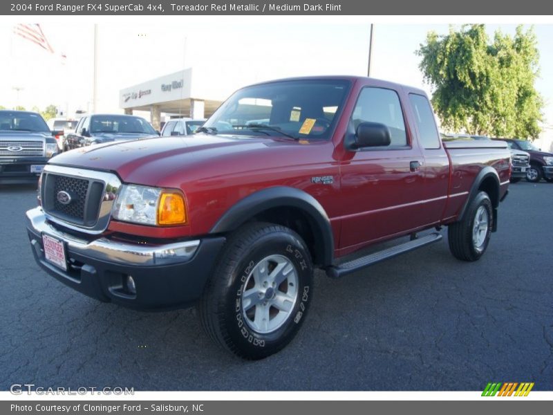 Toreador Red Metallic / Medium Dark Flint 2004 Ford Ranger FX4 SuperCab 4x4