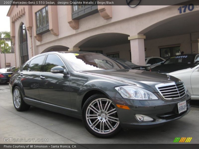 designo Graphite Metallic / Beige/Black 2007 Mercedes-Benz S 550 Sedan