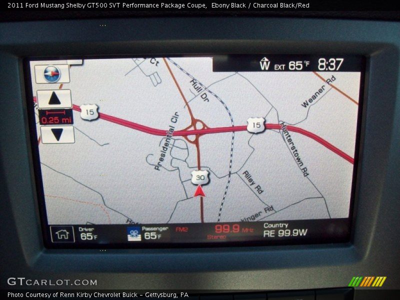 Navigation of 2011 Mustang Shelby GT500 SVT Performance Package Coupe