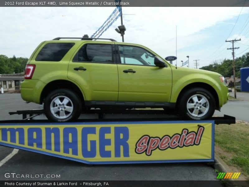 Lime Squeeze Metallic / Charcoal Black 2012 Ford Escape XLT 4WD