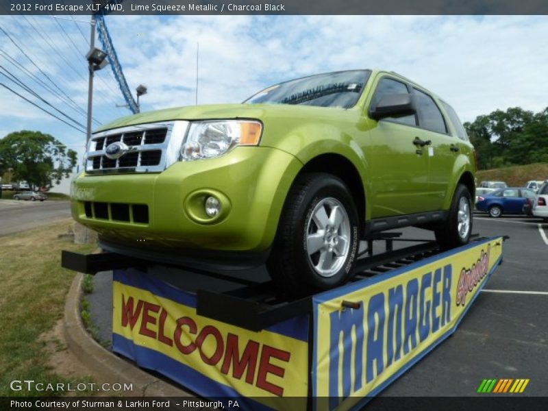 Lime Squeeze Metallic / Charcoal Black 2012 Ford Escape XLT 4WD