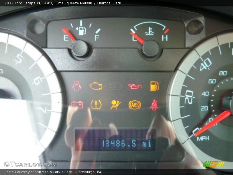 Lime Squeeze Metallic / Charcoal Black 2012 Ford Escape XLT 4WD