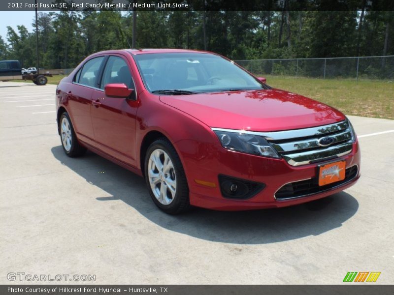 Red Candy Metallic / Medium Light Stone 2012 Ford Fusion SE