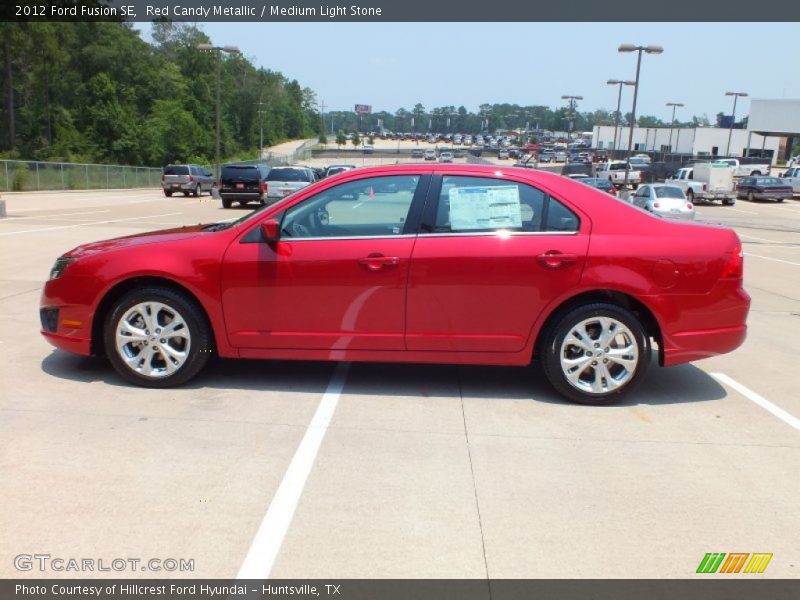 Red Candy Metallic / Medium Light Stone 2012 Ford Fusion SE