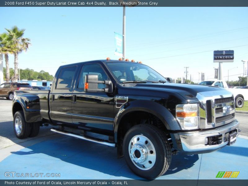 Black / Medium Stone Grey 2008 Ford F450 Super Duty Lariat Crew Cab 4x4 Dually