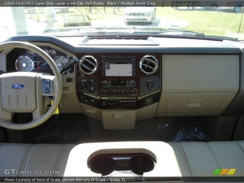 Black / Medium Stone Grey 2008 Ford F450 Super Duty Lariat Crew Cab 4x4 Dually