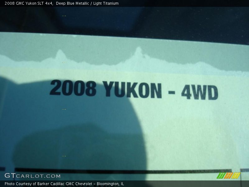Deep Blue Metallic / Light Titanium 2008 GMC Yukon SLT 4x4