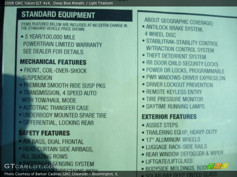 Deep Blue Metallic / Light Titanium 2008 GMC Yukon SLT 4x4