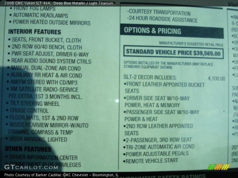 Deep Blue Metallic / Light Titanium 2008 GMC Yukon SLT 4x4