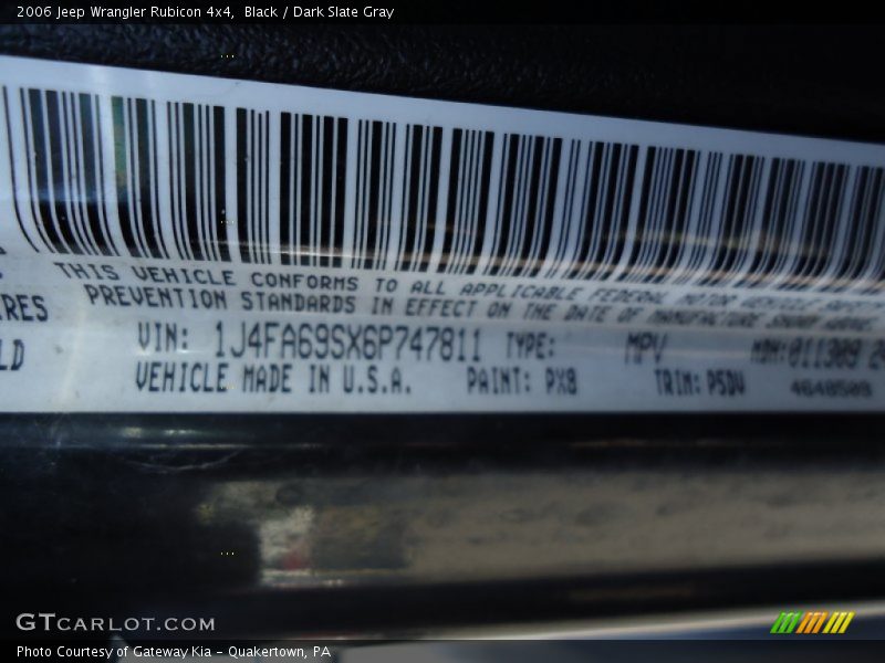 Black / Dark Slate Gray 2006 Jeep Wrangler Rubicon 4x4