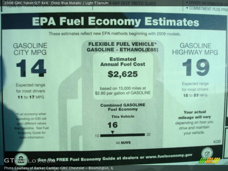 Deep Blue Metallic / Light Titanium 2008 GMC Yukon SLT 4x4