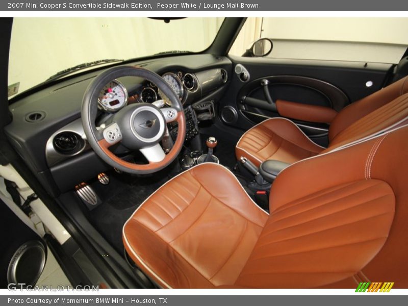 Pepper White / Lounge Malt Brown 2007 Mini Cooper S Convertible Sidewalk Edition