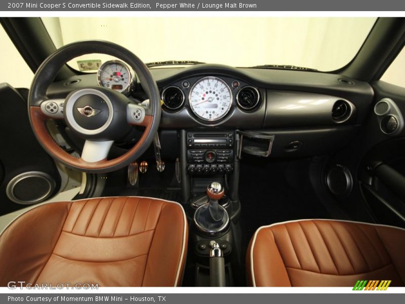 Pepper White / Lounge Malt Brown 2007 Mini Cooper S Convertible Sidewalk Edition