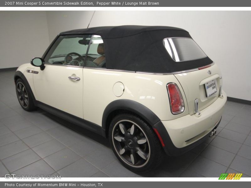 Pepper White / Lounge Malt Brown 2007 Mini Cooper S Convertible Sidewalk Edition